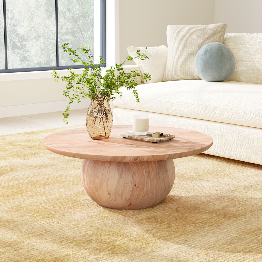 Iver Solid Wood Pedestal Coffee Table